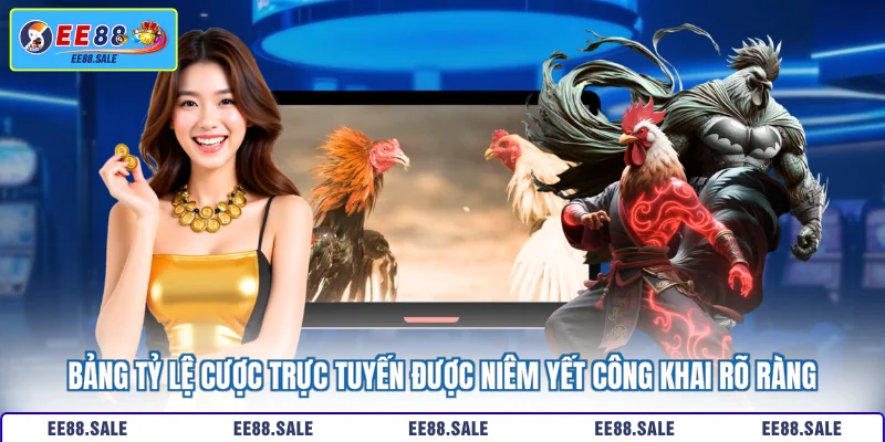 Bảng tỷ lệ cược trực tuyến được niêm yết công khai rõ ràng