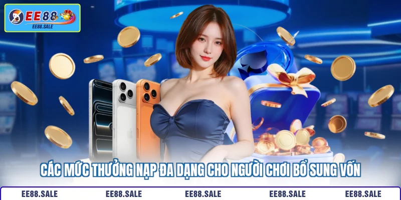 Các mức thưởng nạp đa dạng cho người chơi bổ sung vốn
