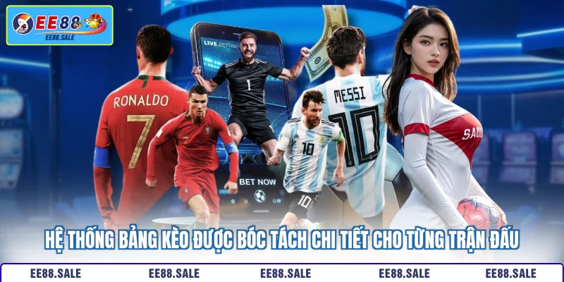 Hệ thống bảng kèo được bóc tách chi tiết cho từng trận đấu